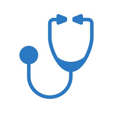 Beyaz arka plan, vektör, illüstrasyon izole stetoskop düz simgesi