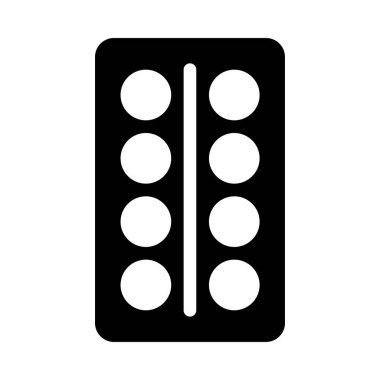 Ambalaj düz simgesi, vektör, illüstrasyon hap