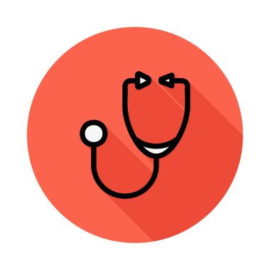 Tıbbi alet düz simgesi beyaz arka plan, vektör, illüstrasyon izole