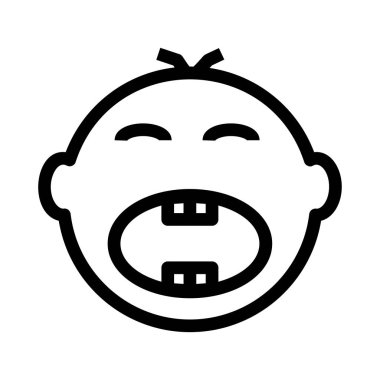 çığlık bebek düz simgesi, vektör, illüstrasyon