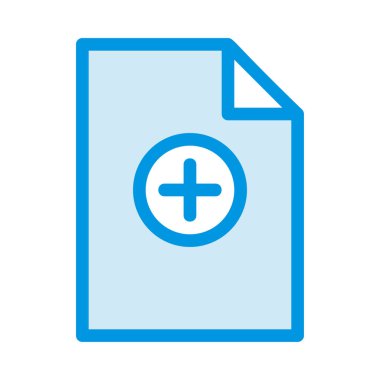 Tıbbi dosya düz simgesi beyaz arka plan, vektör, illüstrasyon izole