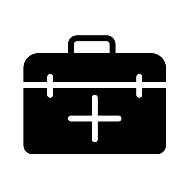 ilk yardım seti düz simgesi, vektör, illüstrasyon