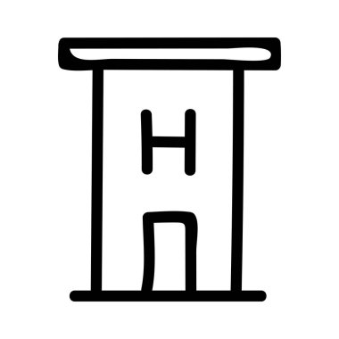 Hastane düz simgesi, vektör, illüstrasyon