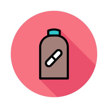 hapı şişe düz simgesi, vektör, illüstrasyon