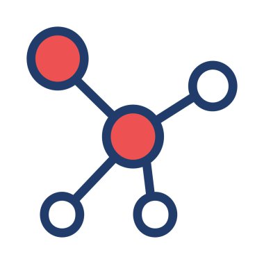 molekül düz simgesi, vektör, illüstrasyon