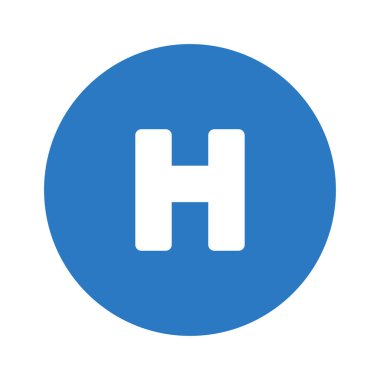 Hastane iç daire düz simgesi, vektör, illüstrasyon