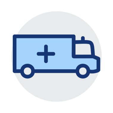 Beyaz arka plan üzerinde tıbbi ulaşım simgesi 