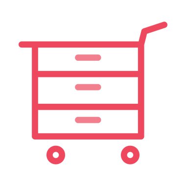 Alet arabası düz simgesi, vektör, illüstrasyon