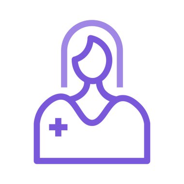 Hemşire düz simgesi, vektör, illüstrasyon