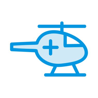 ambulans helikopter düz simgesi, vektör, illüstrasyon