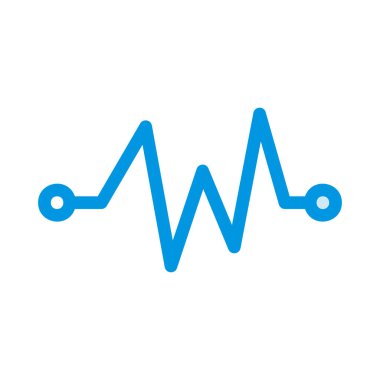 kardiyogram düz simgesi, vektör, illüstrasyon