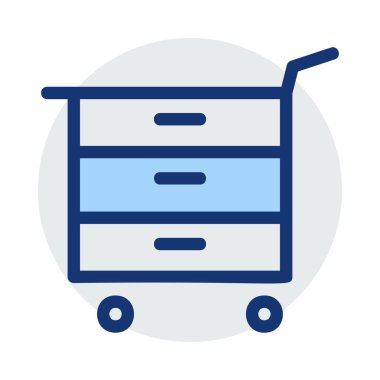 Alet arabası düz simgesi, vektör, illüstrasyon