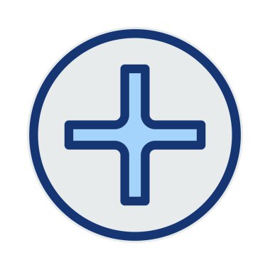 Hastane iç daire düz simgesi, vektör, illüstrasyon