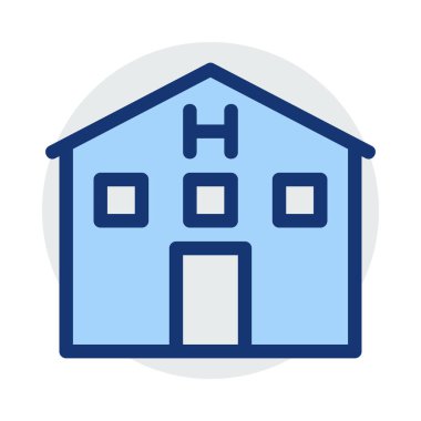 Hastane düz simgesi, vektör, illüstrasyon