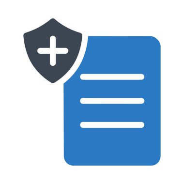 Tıbbi dosya düz simgesi beyaz arka plan, vektör, illüstrasyon izole