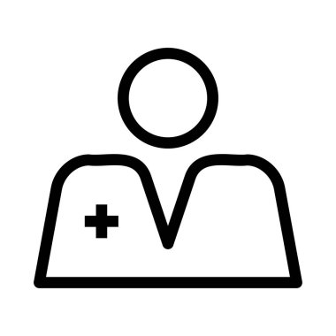 Hemşire düz simgesi, vektör, illüstrasyon