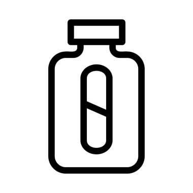 hapı şişe düz simgesi, vektör, illüstrasyon