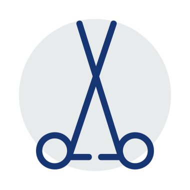 Tıbbi alet düz simgesi beyaz arka plan, vektör, illüstrasyon izole