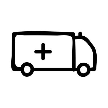 Ambulans araba düz kutsal kişilerin resmi, vektör, illüstrasyon