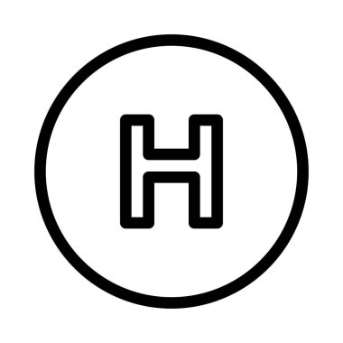 Hastane iç daire düz simgesi, vektör, illüstrasyon