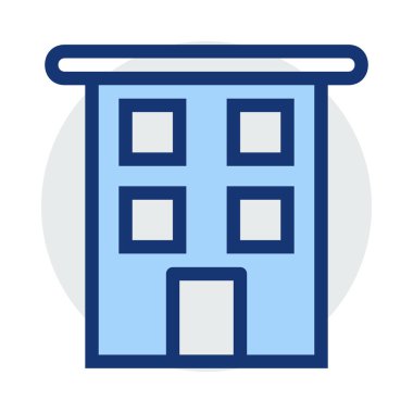 Hastane düz simgesi, vektör, illüstrasyon