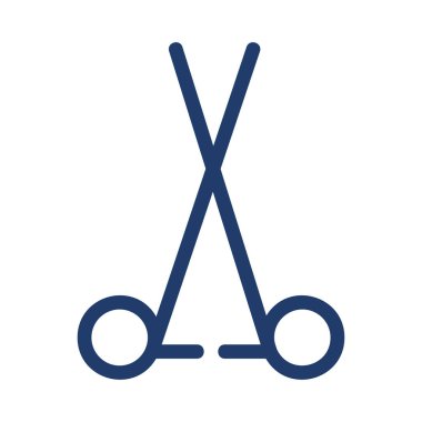 Tıbbi alet düz simgesi beyaz arka plan, vektör, illüstrasyon izole