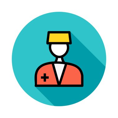 Hemşire düz simgesi, vektör, illüstrasyon