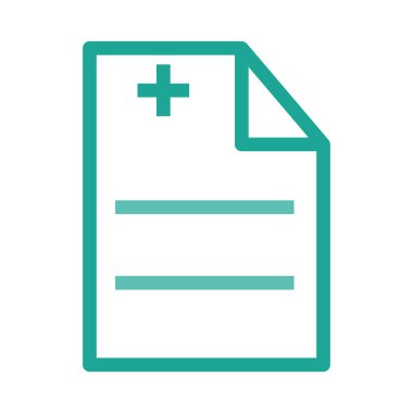 Tıbbi dosya düz simgesi beyaz arka plan, vektör, illüstrasyon izole