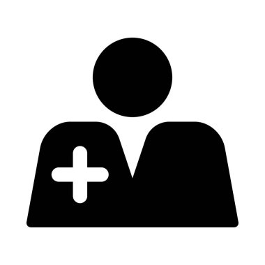 Hemşire düz simgesi, vektör, illüstrasyon