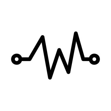 kardiyogram düz simgesi, vektör, illüstrasyon