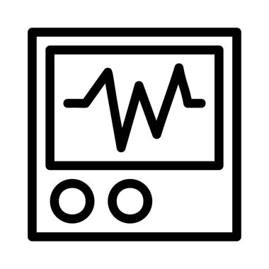 kardiyogram düz simgesi, vektör, illüstrasyon