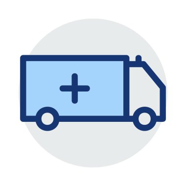 Beyaz arka plan üzerinde tıbbi ulaşım simgesi 