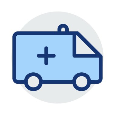 Beyaz arka plan üzerinde tıbbi ulaşım simgesi 