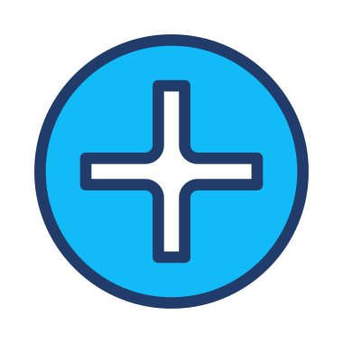 Hastane iç daire düz simgesi, vektör, illüstrasyon