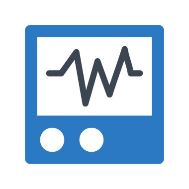 kardiyogram düz simgesi, vektör, illüstrasyon