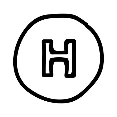 Hastane iç daire düz simgesi, vektör, illüstrasyon