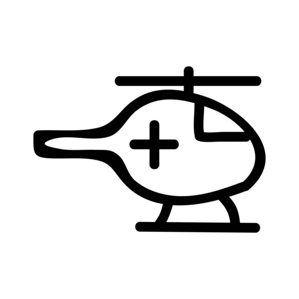 Ambulance Helikopter Platte Pictogram Vector Illustratie — Stockvector