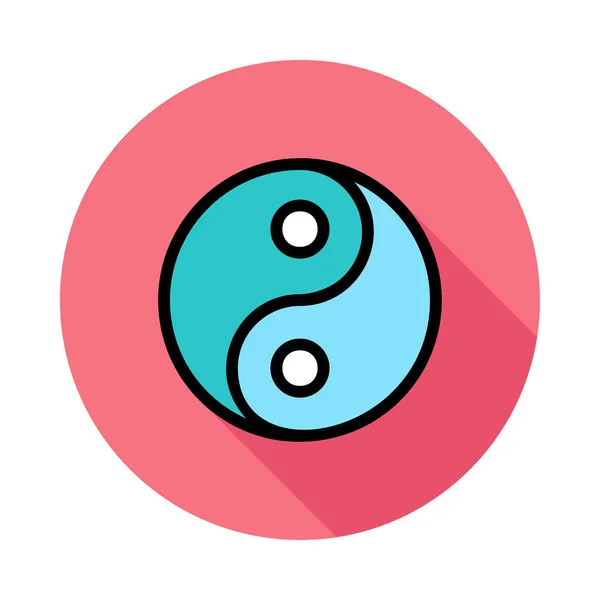 Yin Yang Símbolo Icono Plano Vector Ilustración — Archivo Imágenes Vectoriales