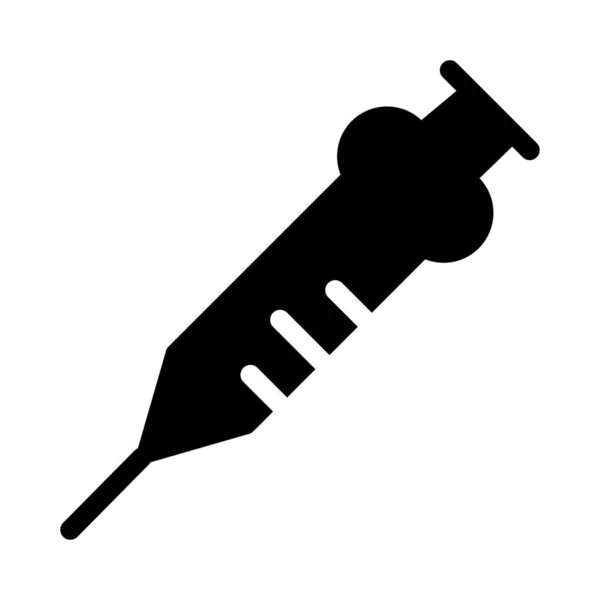 Medical Syringe Flat Icon Isolated White Background Vector Illustration — Stock Vector