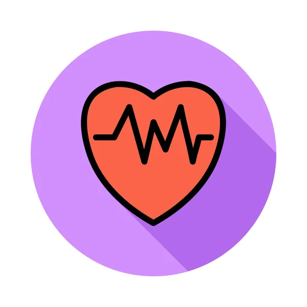 Hart Cardiogram Pictogram Vectorillustratie — Stockvector