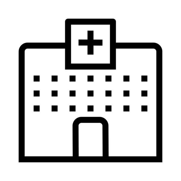 Ziekenhuis Platte Pictogram Vector Illustratie — Stockvector