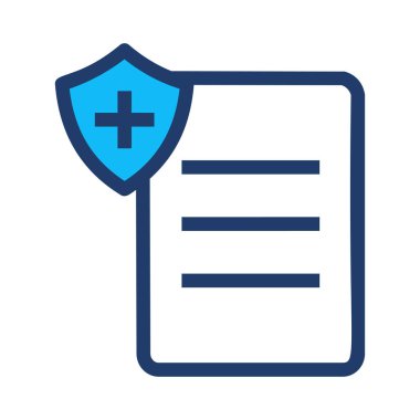 Tıbbi dosya düz simgesi beyaz arka plan, vektör, illüstrasyon izole