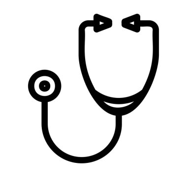 Beyaz arka plan, vektör, illüstrasyon izole stetoskop düz simgesi