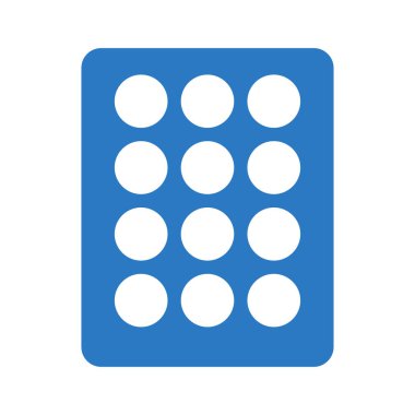 Ambalaj düz simgesi, vektör, illüstrasyon hap