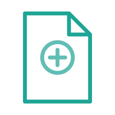 Tıbbi dosya düz simgesi beyaz arka plan, vektör, illüstrasyon izole