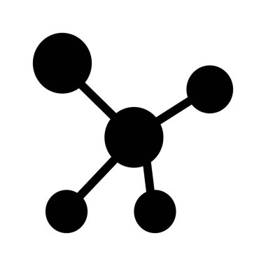 molekül düz simgesi, vektör, illüstrasyon