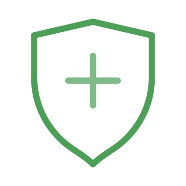 koruma kalkanı ile artı simgesi simgesi, vektör çizim