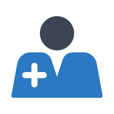 Doktor düz simgesi, vektör, illüstrasyon