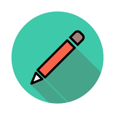 Kalem düz simge vektör çizim 