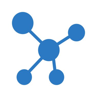 molekül düz simgesi, vektör, illüstrasyon